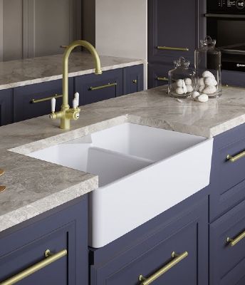 ELLSI COMITE WHITE DOUBLE BELFAST/BUTLER SINK, PDT-000259 ELLSI COMITE WHITE DOUBLE BELFAST/BUTLER SINK, PDT-000259