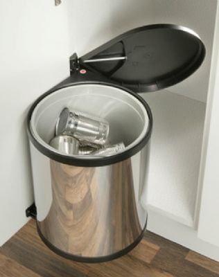 HAFELE HAILO 12L STAINLESS STEEL/BLACK MONO WASTE BIN, 502.12.032