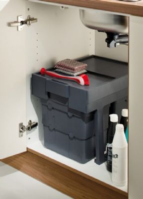 HAFELE ESSENSA NINKA EASYWASTE/WASTEBOY 32L SPACE SAVING GREY WASTE BIN, 503.74.504 HAFELE ESSENSA NINKA EASYWASTE/WASTEBOY 32L SPACE SAVING GREY WASTE BIN, 503.74.504