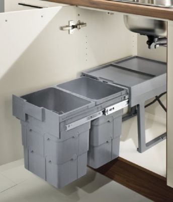 HAFELE ESSENSA NINKA EASYWASTE/WASTEBOY 32L SPACE SAVING GREY WASTE BIN, 503.74.504