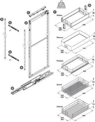 HAFELE 300mm VAUTH-SAGEL VS TALL LARDER PREMEA GREY PULL OUT LARDER UNIT with SOLID BASE WIRE BASKETS (height 1700-1950 mm), 547.49.604 HAFELE 300mm VAUTH-SAGEL VS TALL LARDER PREMEA GREY PULL OUT LARDER UNIT with SOLID BASE WIRE BASKETS (height 1700-1950 mm), 547.49.604