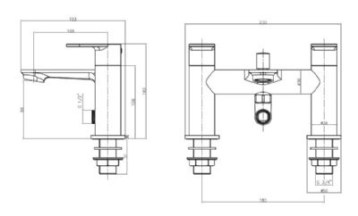 EVO RIPLEY MATT BLACK BATH SHOWER MIXER TAP, BTAP0605MB EVO RIPLEY MATT BLACK BATH SHOWER MIXER TAP, BTAP0605MB