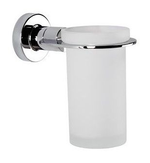 ORIGINS LIVING SONIA TECNO PROJECT CHROME BATHROOM FROSTED GLASS TUMBLER & HOLDER, 116935