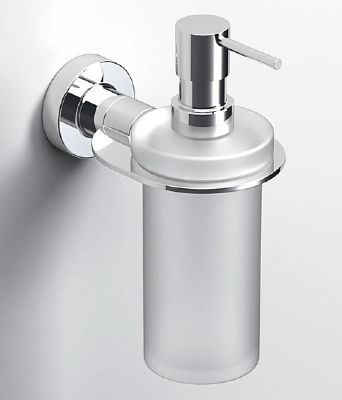 ORIGINS LIVING SONIA TECNO PROJECT CHROME BATHROOM WALL MOUNTED FROSTED GLASS SOAP DISPENSER, 118281 ORIGINS LIVING SONIA TECNO PROJECT CHROME BATHROOM WALL MOUNTED FROSTED GLASS SOAP DISPENSER, 118281