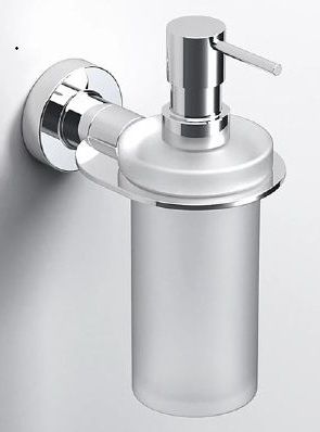 ORIGINS LIVING SONIA TECNO PROJECT CHROME BATHROOM WALL MOUNTED FROSTED GLASS SOAP DISPENSER, 118281