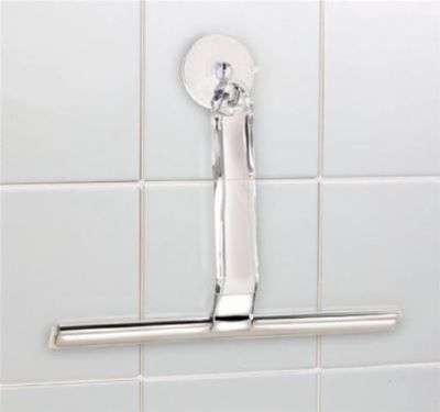 BETTER LIVING PRODUCTS CRYSTAL CLEAR ACRYLIC & CHROME SHOWER SQUEEGEE with SUCTION HELD HOOK, 17800