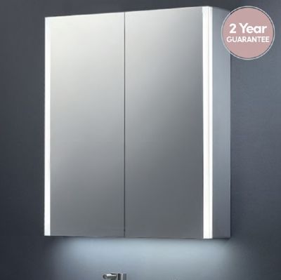 TAILORED BEAU ILLUMINATED DOUBLE DOOR MIRROR CABINET with LED SIDE STRIPS, 3102 TAILORED BEAU ILLUMINATED DOUBLE DOOR MIRROR CABINET with LED SIDE STRIPS, 3102