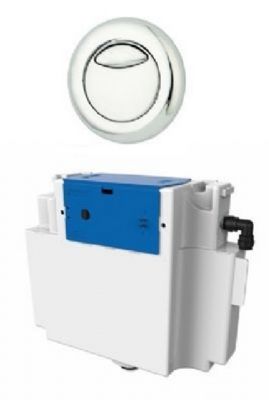 THOMAS DUDLEY VANTAGE CHROME DUAL FLUSH CONCEALED PNEUMATIC CISTERN with 51mm DIO BUTTON, 322420