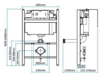 THOMAS DUDLEY Illusion 'V' WC Support Frame, Dual Flush Cistern with Polystyrene Insulation Jacket excl. Button/Push Plate, 323063 (Q-25499) THOMAS DUDLEY Illusion 'V' WC Support Frame, Dual Flush Cistern with Polystyrene Insulation Jacket excl. Button/Push Plate, 323063 (Q-25499)