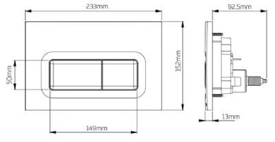 THOMAS DUDLEY REEF SOFT TOUCH GREY VANTAGE/MINIFLO DUAL FLUSH 233mm x 152mm x 13mm PUSH PLATE, 373555 THOMAS DUDLEY REEF SOFT TOUCH GREY VANTAGE/MINIFLO DUAL FLUSH 233mm x 152mm x 13mm PUSH PLATE, 373555