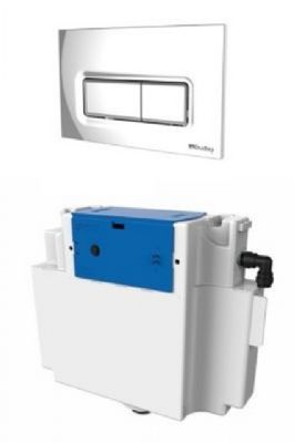 THOMAS DUDLEY VANTAGE CHROME DUAL FLUSH CONCEALED PNEUMATIC CISTERN with REEF PUSH PLATE, 326916