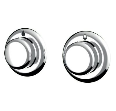 THOMAS DUDLEY TWIN PALM CHROME PUSH VANTAGE/MINIFLO DUAL FLUSH 51mm ROUND PUSH BUTTONS, 327655