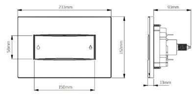 THOMAS DUDLEY CORAL BRUSHED NICKEL VANTAGE/MINIFLO DUAL FLUSH 232mm x 152mm x 13mm PUSH PLATE, 373568 THOMAS DUDLEY CORAL BRUSHED NICKEL VANTAGE/MINIFLO DUAL FLUSH 232mm x 152mm x 13mm PUSH PLATE, 373568