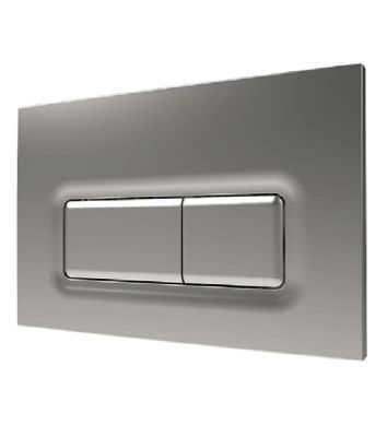 THOMAS DUDLEY REEF MATT SILVER VANTAGE/MINIFLO DUAL FLUSH 232mm x 152mm x 13mm PUSH PLATE, 334698
