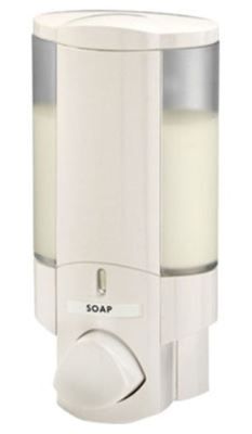BETTER LIVING PRODUCTS SINGLE AVIVA WHITE/TRANSLUCENT LOCKABLE DISPENSER, 36150