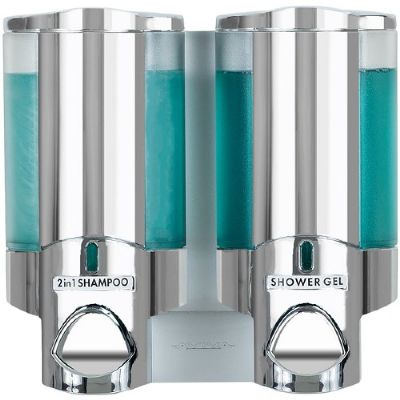 BETTER LIVING PRODUCTS DOUBLE AVIVA CHROME/TRANSLUCENT DOUBLE LOCKABLE DISPENSER, 36244 BETTER LIVING PRODUCTS DOUBLE AVIVA CHROME/TRANSLUCENT DOUBLE LOCKABLE DISPENSER, 36244