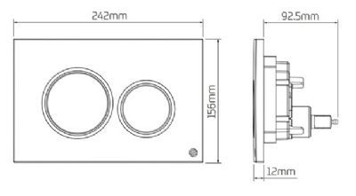 THOMAS DUDLEY DRIFT MATT BLACK VANTAGE/MINIFLO DUAL FLUSH 242mm x 156mm x 12mm PUSH PLATE, 372918 THOMAS DUDLEY DRIFT MATT BLACK VANTAGE/MINIFLO DUAL FLUSH 242mm x 156mm x 12mm PUSH PLATE, 372918