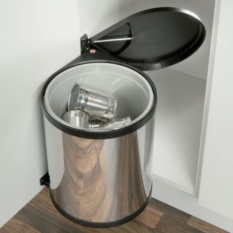 HAFELE HAILO 15L STAINLESS STEEL/BLACK MONO WASTE BIN, 502.12.041