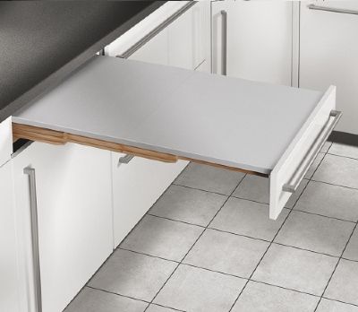 HAFELE 600mm STAINLESS STEEL EFFECT RAPID SELF-SUPPORTING PULL-OUT TABLE, 505.58.002