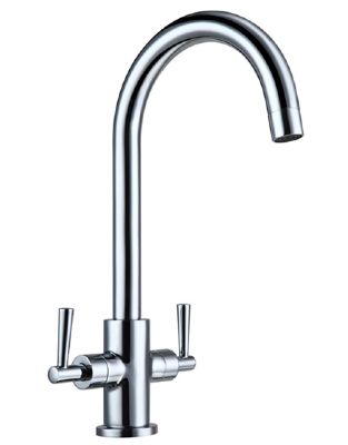 TAILORED MONMOUTH CHROME MONO DUAL LEVER SWAN NECK KITCHEN SINK MIXER TAP with SWIVEL SPOUT, 5051 *SPECIAL OFFER*
