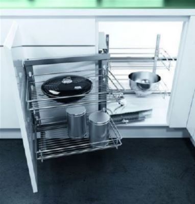HAFELE VAUTH-SAGEL CLASSIC SILVER LINEAR SOFT CLOSING MAGIC CORNER for 900/1000mm CABINET/450-600mm DOOR, VS COR FOLD L/H, 548.17.811