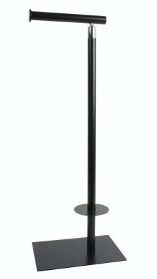 MILLER CLASSIC MATT BLACK BATHROOM FREE STANDING TOILET & SPARE ROLL HOLDER, 5656B