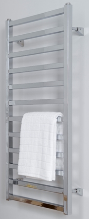 ULTRAHEAT KARNAK CHROME BATHROOM H1000mm x W500mm CONTEMPORARY SQUARE TUBULAR TOWEL WARMER, 5K10C
