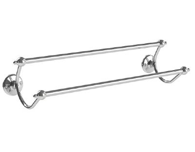 MILLER STOCKHOLM CHROME BATHROOM 54.5cm DOUBLE TOWEL RAIL, 617C