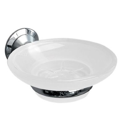 MILLER METRO SATIN CHROME & CHROME BATHROOM FROSTED GLASS WALL SOAP DISH, 6304C-S