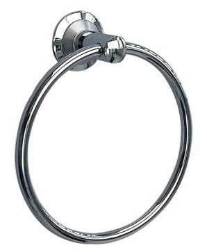 MILLER METRO SATIN CHROME & CHROME BATHROOM TOWEL RING, 6305C-S