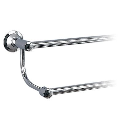 MILLER METRO SATIN CHROME & CHROME BATHROOM 65.5cm DOUBLE TOWEL RAIL, 6327C-S