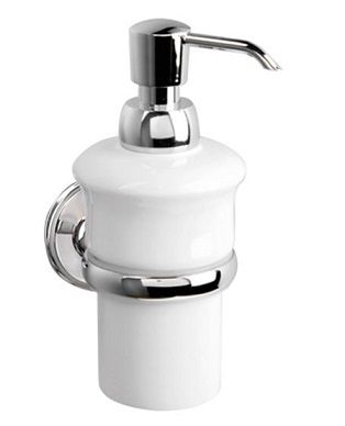 MILLER STOCKHOLM CHROME BATHROOM WHITE CERAMIC LOTION BOTTLE, 639C (P2G)