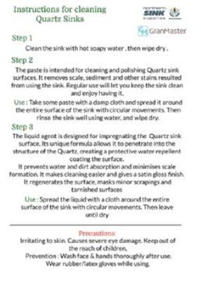 GRANMASTER CLEANING CARE PACKAGE for GRANITE/QUARTZ SINKS (50ml impregnation agent/50ml paste), GRA997 GRANMASTER CLEANING CARE PACKAGE for GRANITE/QUARTZ SINKS (50ml impregnation agent/50ml paste), GRA997