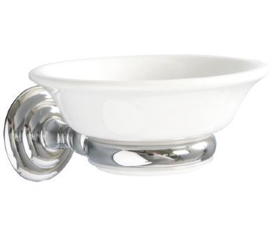 MILLER RICHMOND CHROME BATHROOM WHITE CERAMIC SOAP DISH, 6604C (P2G)