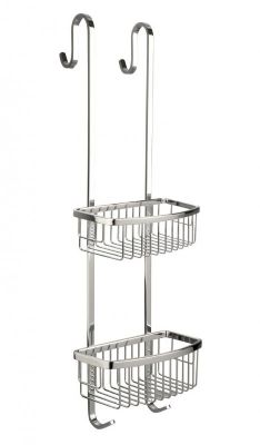 MILLER CLASSIC CHROME BATHROOM 2 TIER SHOWER CADDY, 663C