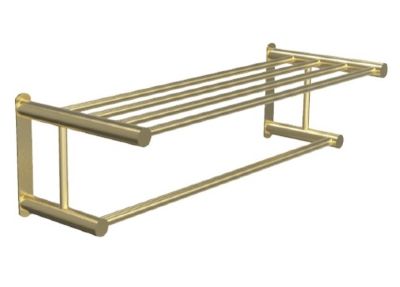 MILLER CLASSIC BRUSHED BRASS BATHROOM WALL MOUNTED TOWEL RACK, 667MP1