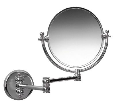 MILLER CLASSIC CHROME BATHROOM REVERSIBLE 3x MAGNIFYING ROUND WALL MOUNTED SWIVEL MIRROR, 681C