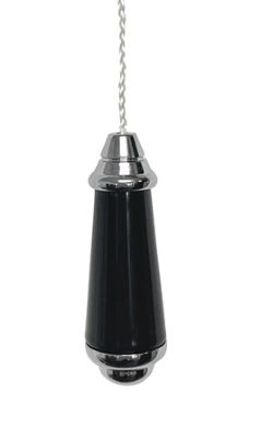 MILLER CLASSIC CHROME & BLACK BATHROOM TRADITIONAL CERAMIC LIGHT PULL, 6991C