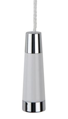 MILLER CLASSIC CHROME & WHITE BATHROOM CONICAL LIGHT PULL, 6998C (P2G)
