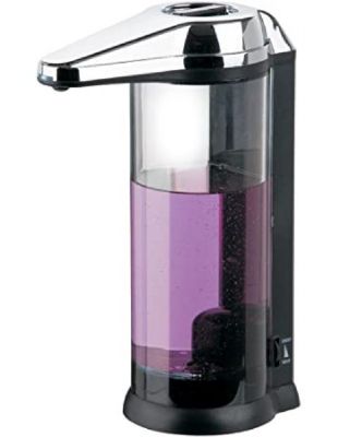 BETTER LIVING PRODUCTS TOUCHLESS XL BLACK & CHROME SOAP/SANITIZER WALL MOUNTED/FREE STANDING 510ml SINGLE DISPENSER, 70181