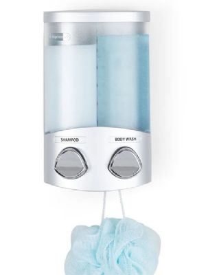 BETTER LIVING PRODUCTS DUO SATIN SILVER & CHROME WALL/CORNER DOUBLE DISPENSER, 76234 BETTER LIVING PRODUCTS DUO SATIN SILVER & CHROME WALL/CORNER DOUBLE DISPENSER, 76234
