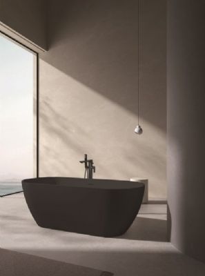 TAILORED NERO MODERN MATT BLACK 1650mm x 700mm FREESTANDING BATH with WASTE, 8002 TAILORED NERO MODERN MATT BLACK 1650mm x 700mm FREESTANDING BATH with WASTE, 8002