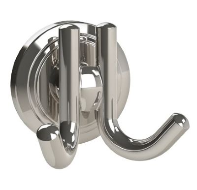 MILLER OSLO POLISHED NICKEL BATHROOM DOUBLE ROBE HOOK, 8023MN (P2G)