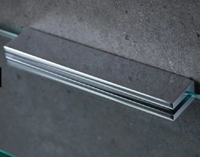 MILLER CLASSIC CHROME BATHROOM 30cm STRAIGHT CLEAR GLASS SHELF, 810230/8102C MILLER CLASSIC CHROME BATHROOM 30cm STRAIGHT CLEAR GLASS SHELF, 810230/8102C