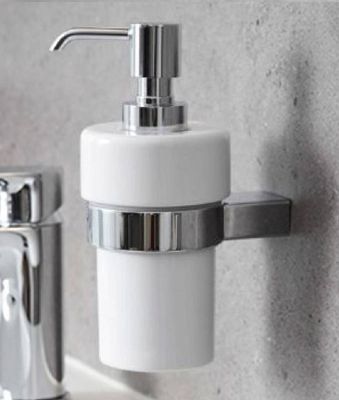 MILLER BOSTON CHROME BATHROOM WHITE CERAMIC LOTION BOTTLE, 8134C *SPECIAL OFFER*