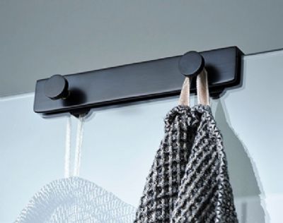 MILLER CLASSIC MATT BLACK SHOWER DOOR & BATH SCREEN FITTING 4-HOOK, 832B