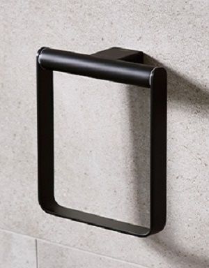 MILLER MIAMI MATT BLACK BATHROOM TOWEL RING, 8405B (P2G)