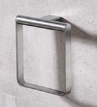MILLER MIAMI BRUSHED NICKEL BATHROOM TOWEL RING, 8405BN