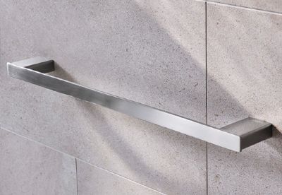 MILLER MIAMI BRUSHED NICKEL BATHROOM 50cm SINGLE TOWEL RAIL, 8406BN