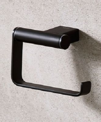 MILLER MIAMI MATT BLACK BATHROOM SWIVEL TOILET ROLL HOLDER, 8410B (P2G)